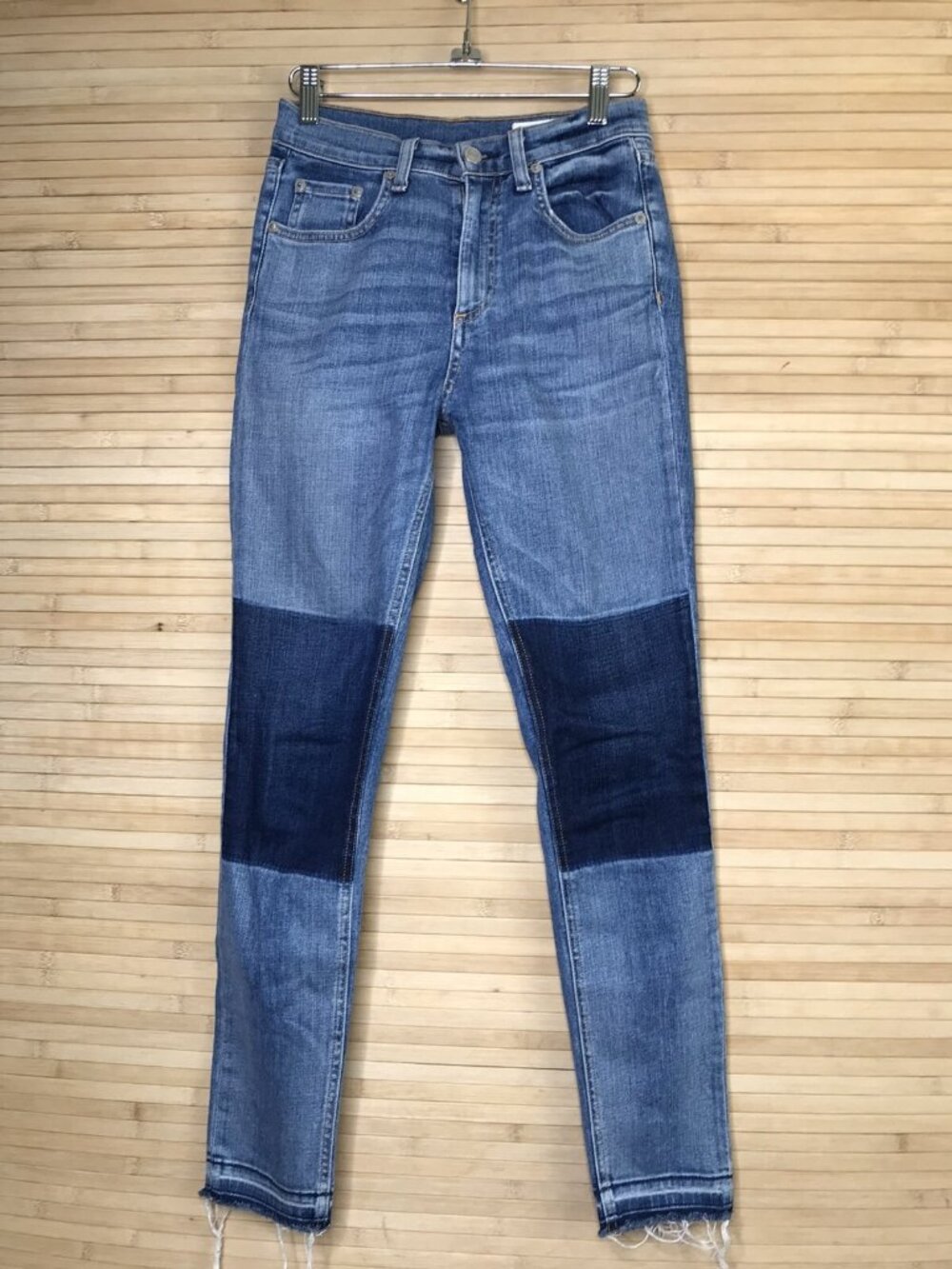 Rag & Bone Dive patch colorblock Jeans med Wash released hem Women's Size 25